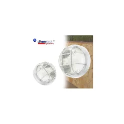 PLAFONIERA APPLIQUE TONDA GRIGLIA TARTARUGA BIANCA CAMPANA IN VETRO ATTACCO E27