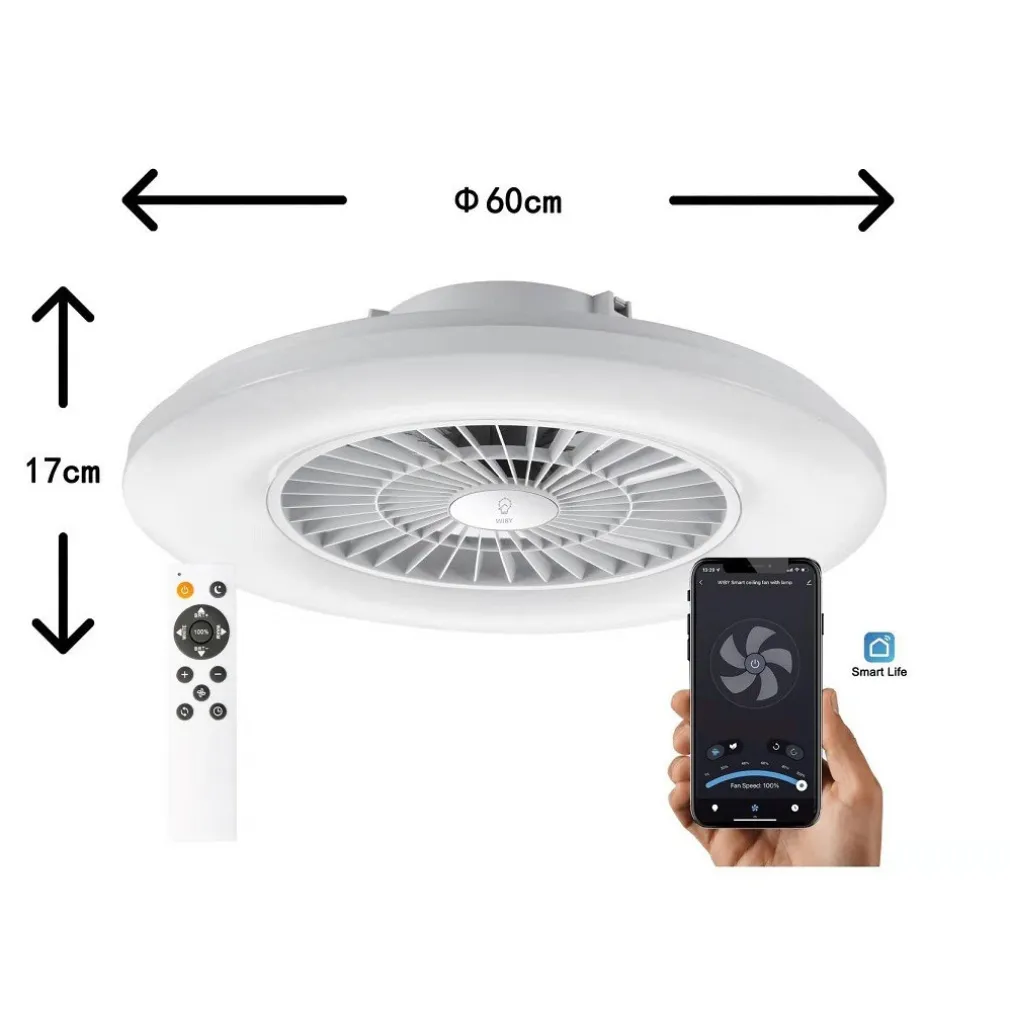 PLAFONIERA CON VENTILATORE DIMMERABILE 40W SILENSIOSO APP TELECOMANDO 323115-1