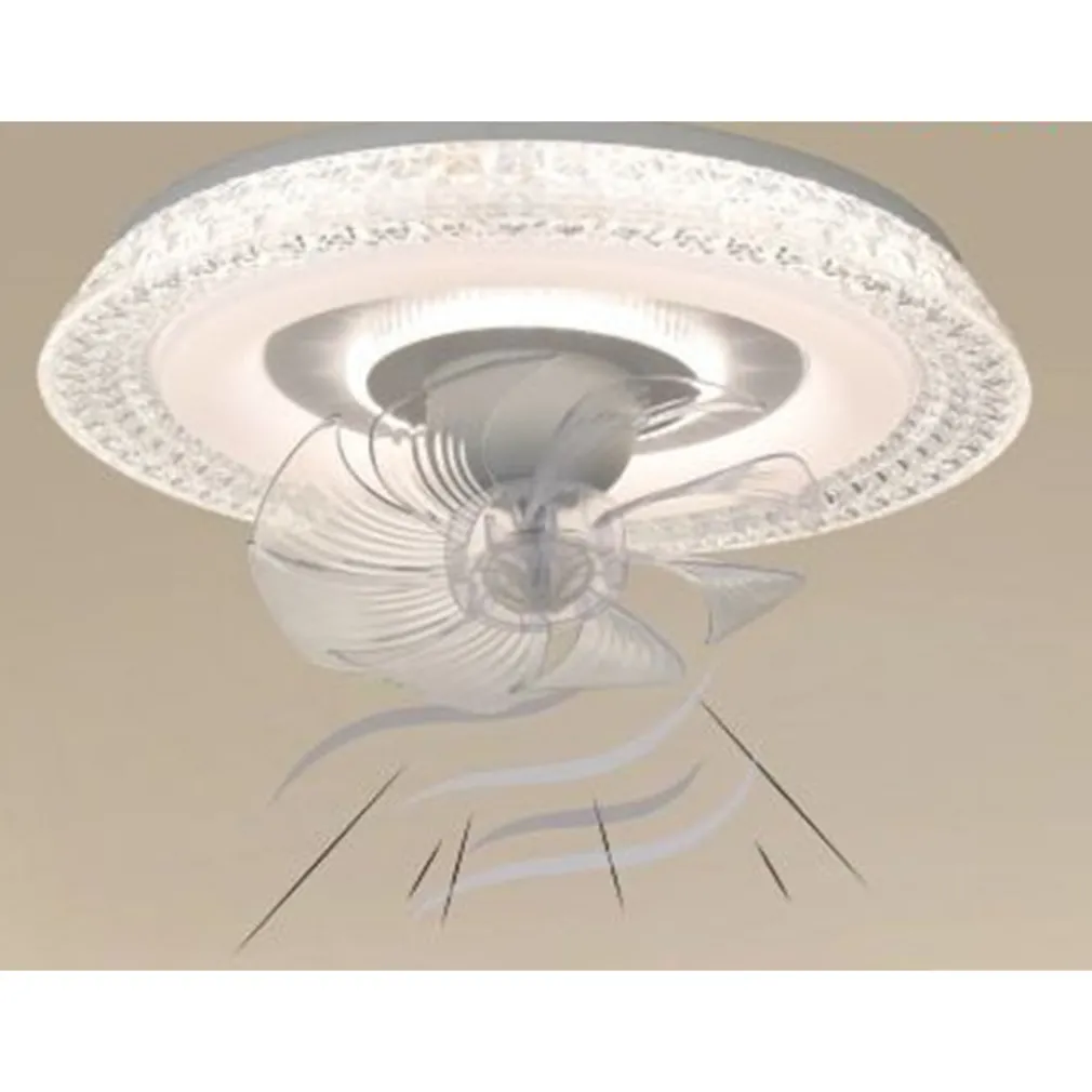 PLAFONIERA CRISTALLO CON VENTOLA LAMPADA SOFFITTO VENTILATORE LUCE 3200K-6500K 33221