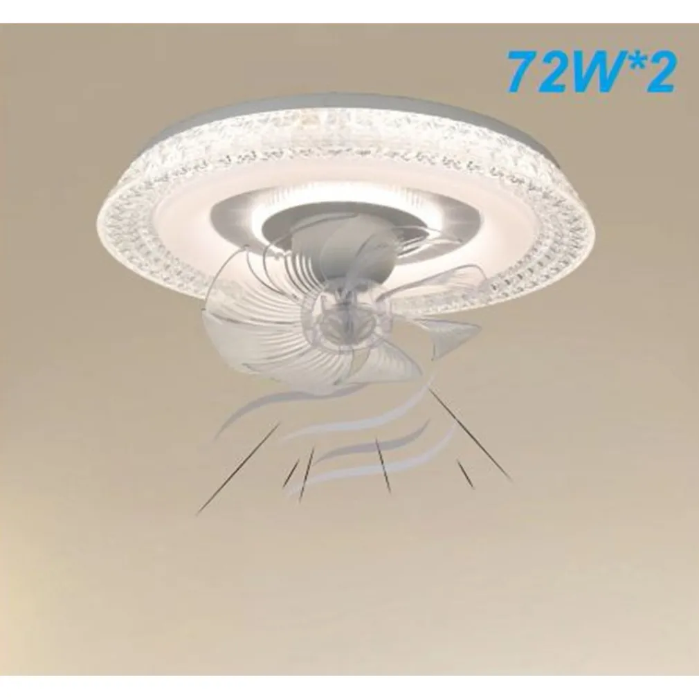 PLAFONIERA CRISTALLO CON VENTOLA LAMPADA SOFFITTO VENTILATORE LUCE 3200K-6500K 33221