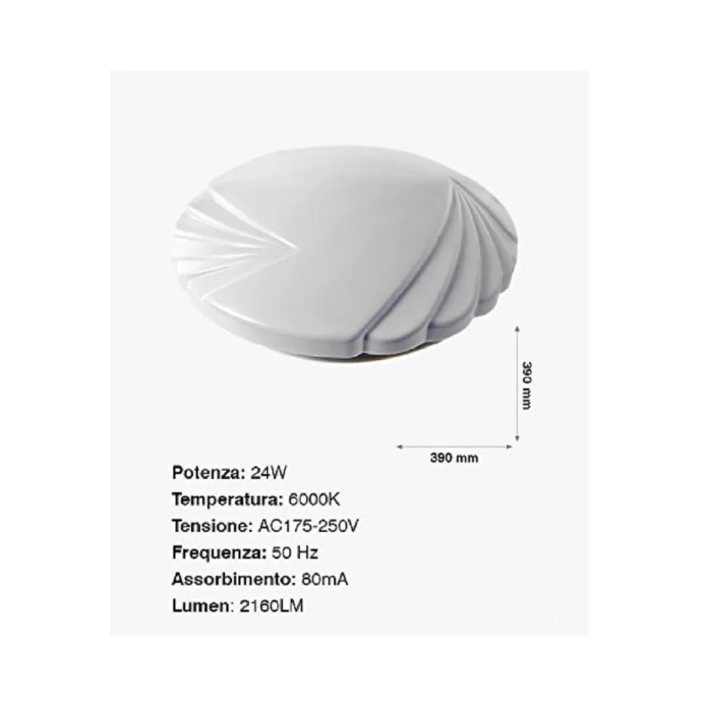PLAFONIERA DA SOFFITTO FARETTO LED 24W TONDO VENTAGLIO PANNELLO 2160LM 39CM DESIGN MODERNO