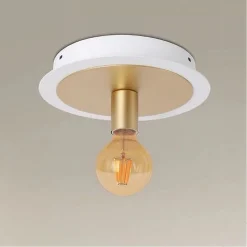 PLAFONIERA DA SOFFITTO IN METALLO ORO BIANCO CON LUCE LAMPADA ATTACCO E27 32651