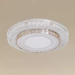 PLAFONIERA DA SOFFITTO 65W Ø50CM LED DESIGN A STRATI CON CRISTALLI LUCE FREDDA 71518