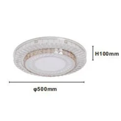 PLAFONIERA DA SOFFITTO 65W Ø50CM LED DESIGN A STRATI CON CRISTALLI LUCE FREDDA 71518