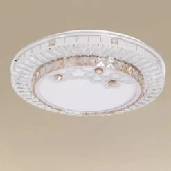 PLAFONIERA DA SOFFITTO 65W Ø50CM LED DESIGN A STRATI CRISTALLI FIORI LUCE FREDDA 08220