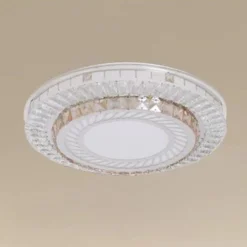 PLAFONIERA DA SOFFITTO 45W Ø40CM LED DESIGN A STRATI CON CRISTALLI LUCE FREDDA 66966