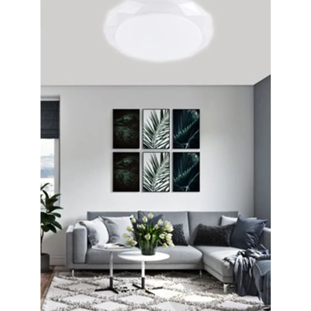 PLAFONIERA DA SOFFITTO 60W DESIGN DIAMANTE TAGLIATO LUCE FREDDA FST-50A59808 49CM