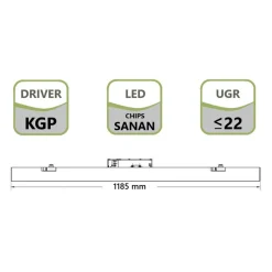 PLAFONIERA LAMPADA BARRA LINEARE LED PER BINARIO TRIFASE 40W CCT 3IN1 110° IP20 DL36120-3C