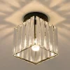 PLAFONIERA LAMPADA DA SOFFITTO A CUBO NERO ATTACCO E27 IN CRISTALLO DESIGN ELEGANTE