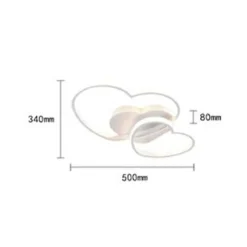 PLAFONIERA LAMPADA LED DESIGN DOPPIO CUORE BIANCO 25W 3 COLORI DI LUCE CCT PN-05B3C