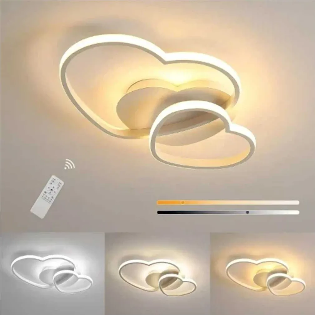 PLAFONIERA LAMPADA LED DESIGN DOPPIO CUORE BIANCO 25W 3 COLORI DI LUCE CCT PN-05B3C