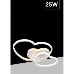 PLAFONIERA LAMPADA LED DESIGN DOPPIO CUORE BIANCO 25W 3 COLORI DI LUCE CCT PN-05B3C