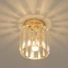 PLAFONIERA LAMPADARIO DA SOFFITTO A CILINDRO ORO E27 IN CRISTALLO DESIGN ELEGANTE
