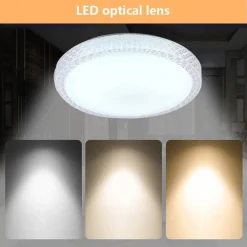 PLAFONIERA LAMPADARIO DA SOFFITTO LUCE LED 3 TONALITÀ DI LUCE DIMMERABILE C24-3C