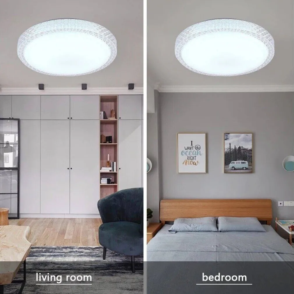 PLAFONIERA LAMPADARIO DA SOFFITTO LUCE LED 3 TONALITÀ DI LUCE DIMMERABILE C24-3C