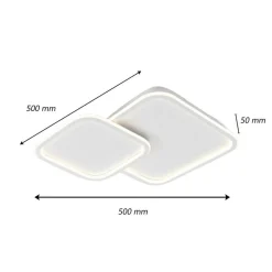 PLAFONIERA LAMPADARIO SOFFITTO LED DESIGN A 2 ROMBI BIANCO MODERNO 60 W PN-24-3C