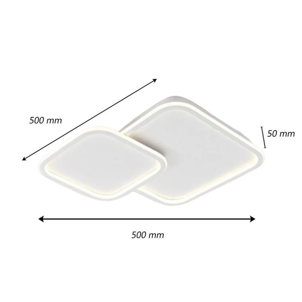 PLAFONIERA LAMPADARIO SOFFITTO LED DESIGN A 2 ROMBI BIANCO MODERNO 60 W PN-24-3C
