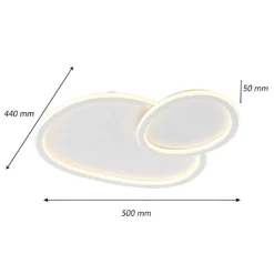 PLAFONIERA LED 2 OVALI A TRIPLA COLORAZIONE LUCE 45 W LAMPADA SOFFITTO PN-25-3C