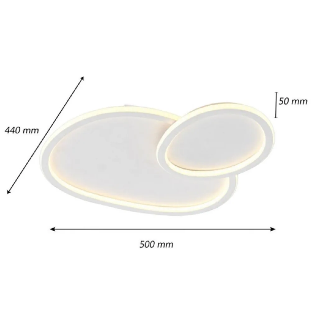 PLAFONIERA LED 2 OVALI A TRIPLA COLORAZIONE LUCE 45 W LAMPADA SOFFITTO PN-25-3C