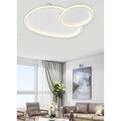 PLAFONIERA LED 2 OVALI A TRIPLA COLORAZIONE LUCE 45 W LAMPADA SOFFITTO PN-25-3C