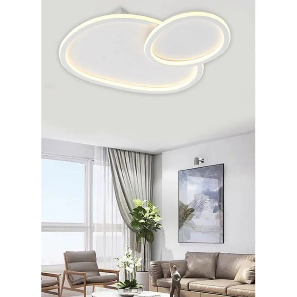 PLAFONIERA LED 2 OVALI A TRIPLA COLORAZIONE LUCE 45 W LAMPADA SOFFITTO PN-25-3C
