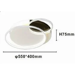 PLAFONIERA LED 30 W 3 CERCHI BIANCO NERO LAMPADARIO SOFFITTO LUCE NATURALE 70791