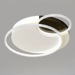 PLAFONIERA LED 30 W 3 CERCHI BIANCO NERO LAMPADARIO A SOFFITTO LUCE FREDDA 70807