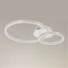 PLAFONIERA LED 48 W 2 CERCHI EFFETTO CRISTALLO TELECOMANDO MODERNO BIANCO 31777