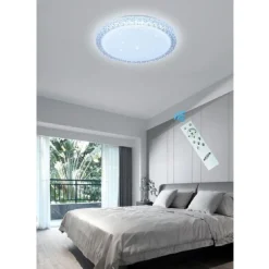 PLAFONIERA LED 60 W LAMPADARIO SOFFITTO SMART DIMMERABILE EFFETTO CRISTALLO