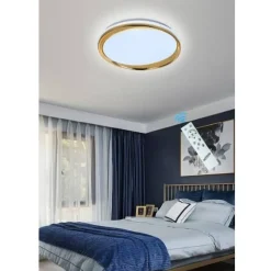 PLAFONIERA LED 48 W ORO DIMMERABILE IN METALLO ACRILICO LUCE 4000K 6500K C1