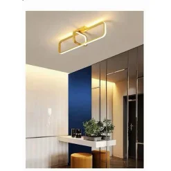PLAFONIERA LED 32 W RETTANGOLARE ORO DESIGN MODERNO LAMPADARIO A SOFFITTO 50224