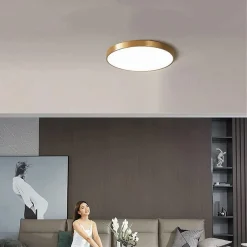 PLAFONIERA LED 70 W ROTONDA LAMPADA SOFFITTO ORO LAMPADARIO LUCE NATURALE 02584