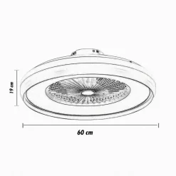 PLAFONIERA LED 62 W VENTILATORE DIMMERABILE TELECOMANDO 3 COLORAZIONI LUCE 60006
