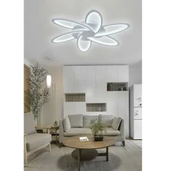 PLAFONIERA LED 59 WATT LAMPADA MODERNA BIANCA A LUCE FREDDA CALDA NATURALE C15