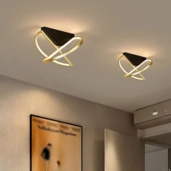 PLAFONIERA LED 44 WATT ORO LAMPADARIO SOFFITTO DESIGN MODERNO LUCE FREDDA 50438
