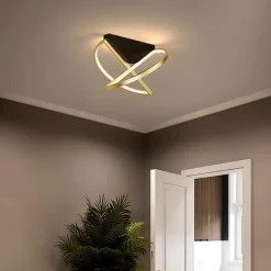 PLAFONIERA LED 44 WATT ORO LAMPADARIO SOFFITTO DESIGN MODERNO LUCE FREDDA 50438