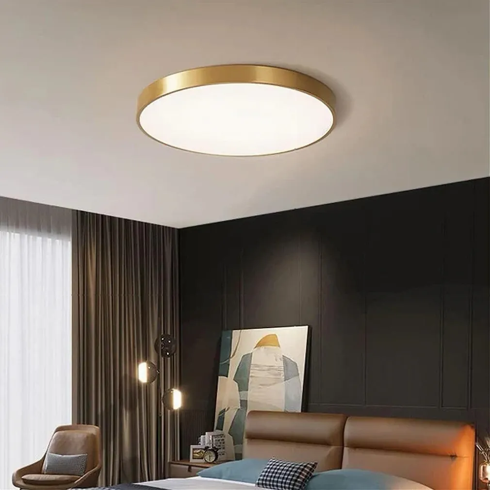 PLAFONIERA LED 70 WATT ROTONDA LAMPADA SOFFITTO ORO LAMPADARIO LUCE FREDDA 02577