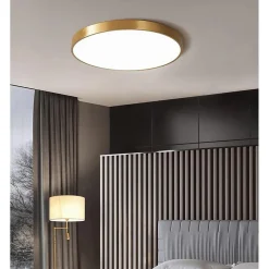 PLAFONIERA LED 70 WATT ROTONDA LAMPADA SOFFITTO ORO LAMPADARIO LUCE FREDDA 02577
