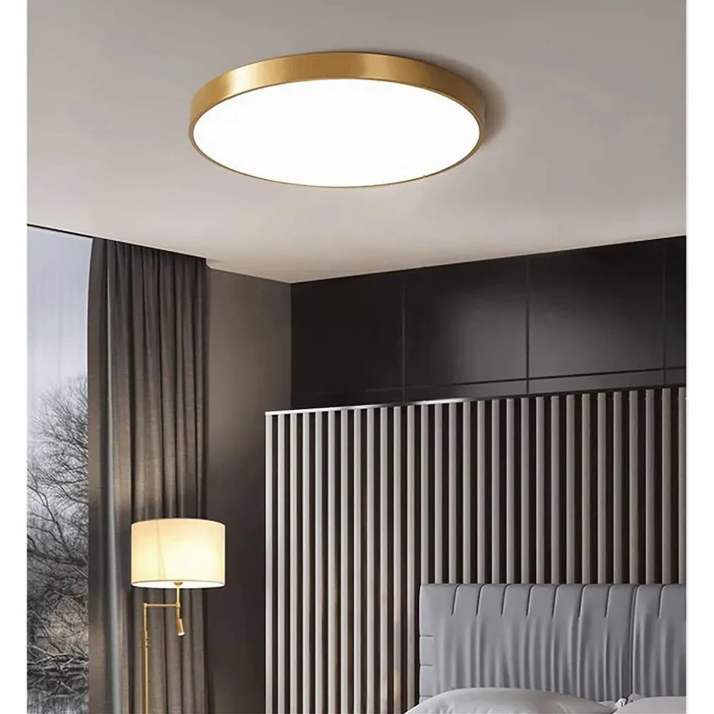 PLAFONIERA LED 70 WATT ROTONDA LAMPADA SOFFITTO ORO LAMPADARIO LUCE FREDDA 02577