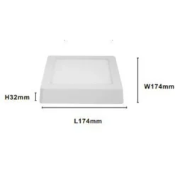 PLAFONIERA LED DA SOFFITTO 12W LUCE 3000K-6500K PARETE QUADRATO CON INTERRUTTORE 00175