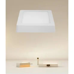 PLAFONIERA LED DA SOFFITTO 12W LUCE 3000K-6500K PARETE QUADRATO CON INTERRUTTORE 00175