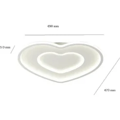 PLAFONIERA LED DA SOFFITTO FORMA DI CUORE 54 W IN ALLUMINIO LUCE CALDA 3000K C19