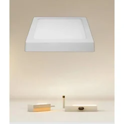 PLAFONIERA LED DA SOFFITTO 18W LUCE 3000K-6500K PARETE QUADRATO CON INTERRUTTORE 00182