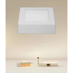 PLAFONIERA LED DA SOFFITTO 6W LUCE 3000K-6500K PARETE QUADRATO CON INTERRUTTORE 00168