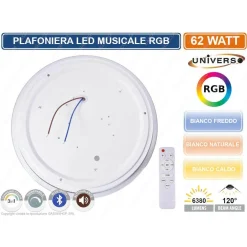 PLAFONIERA LED 3IN1 RGB 62W CIRCOLARE CIELO STELLATO BLUETOOTH ALTOPARLANTE APP