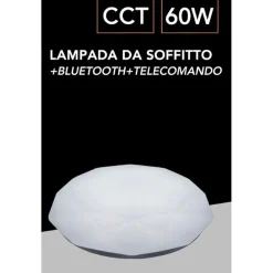 PLAFONIERA LED LAMPADA SOFFITTO C62-3C 60W 2800LM CCT LUCE 3000-6500K BLUETOOTH TELECOMANDO