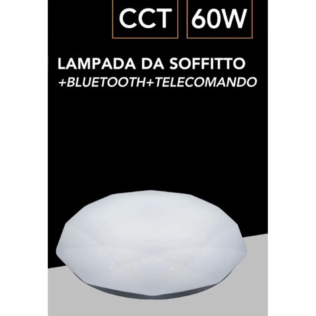 PLAFONIERA LED LAMPADA SOFFITTO C62-3C 60W 2800LM CCT LUCE 3000-6500K BLUETOOTH TELECOMANDO