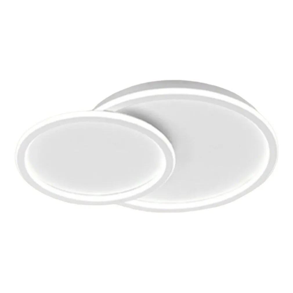 PLAFONIERA LED LAMPADARIO SOFFITTO DESIGN A 2 CERCHI BIANCO MODERNO 45W PN-26-3C
