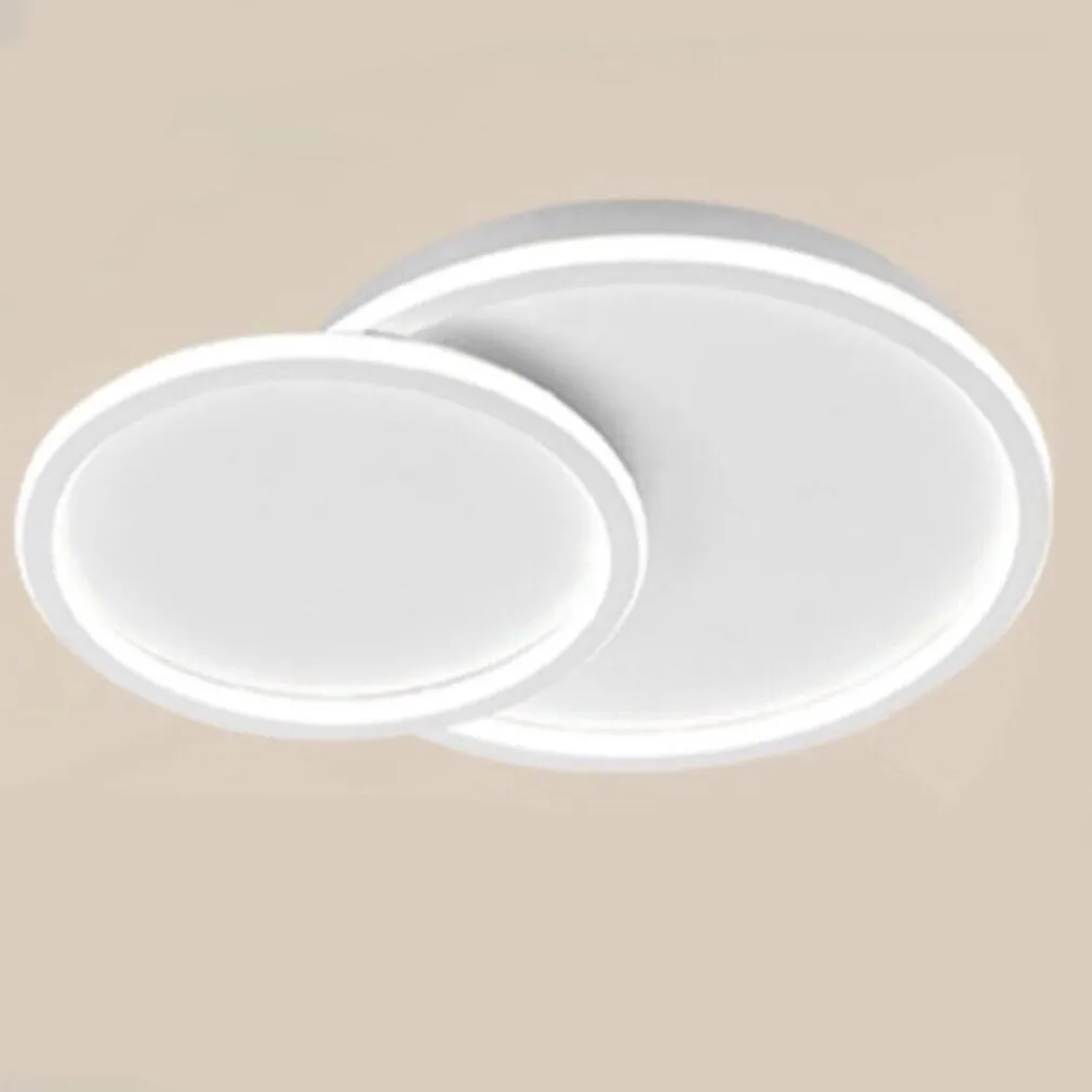 PLAFONIERA LED LAMPADARIO SOFFITTO DESIGN A 2 CERCHI BIANCO MODERNO 45W PN-26-3C