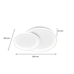 PLAFONIERA LED LAMPADARIO SOFFITTO DESIGN A 2 CERCHI BIANCO MODERNO 45W PN-26-3C